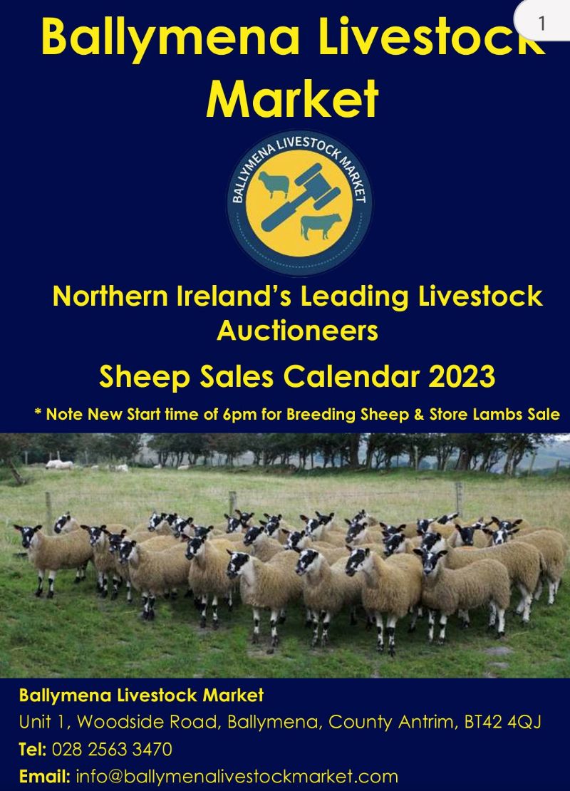 Ballymena Livestock Market Sheep Sales Calender 2023